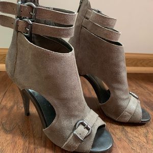 Open toe booties